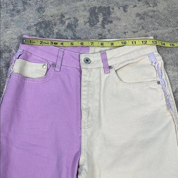 Ragged Priest Straight Leg Wonder Jeans 2 Tone Bicolor Beige Lilac Sz 26 - Picture 9 of 16